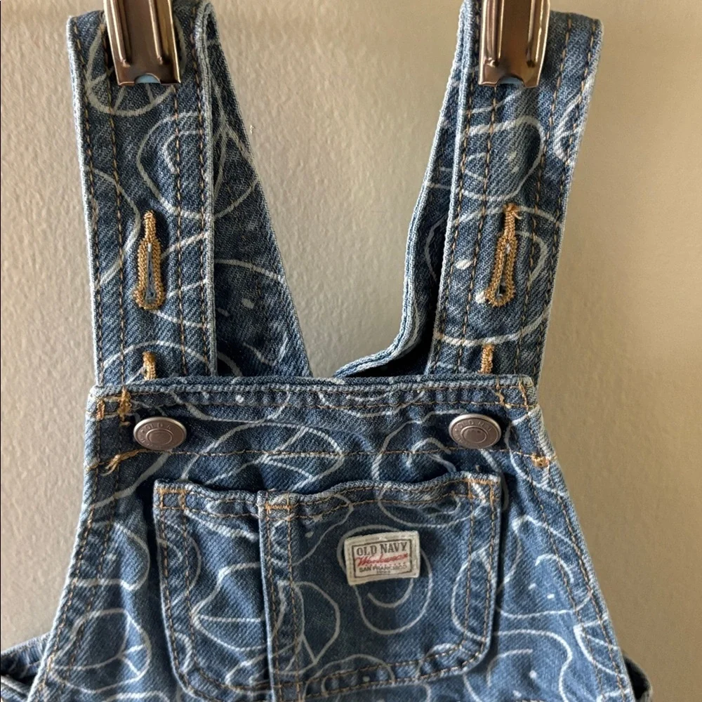 Old Navy Infant Denim Smile Shortall, 6-12 Months
